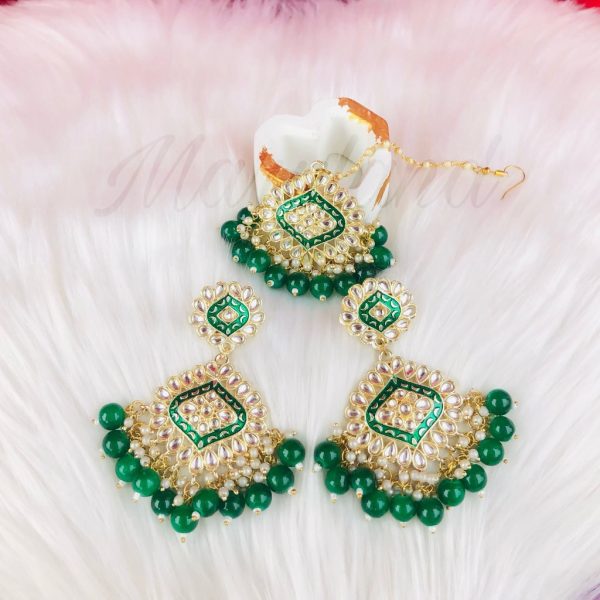 DAIMOND MEENAKARI WITH KUNDAN (Maangtika or Kanty) - Image 2