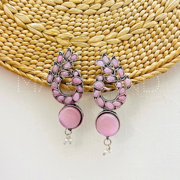 Circle Moor Earrings (light Pink)