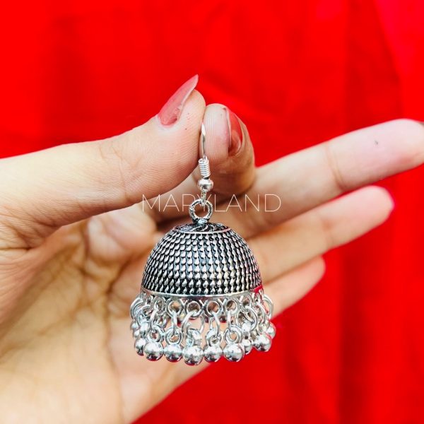 Silver Dot Jhumki