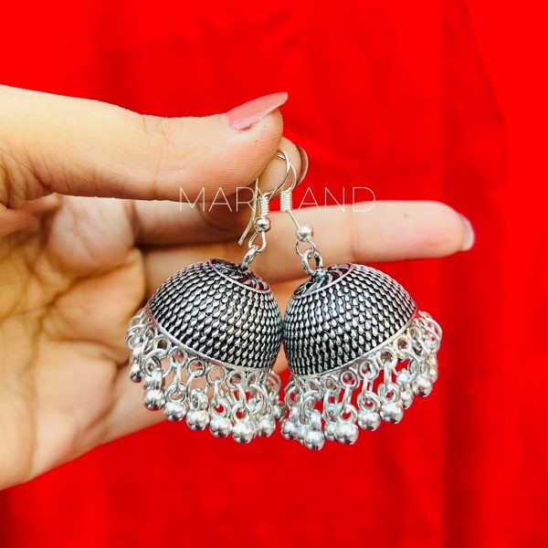 Silver Dot Jhumki - Image 2