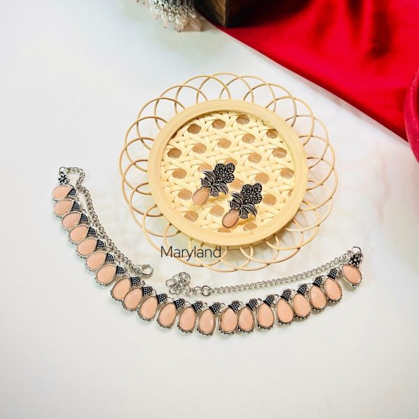 Drop Stone Necklace Set - Image 5