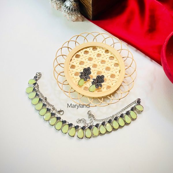 Drop Stone Necklace Set - Image 3