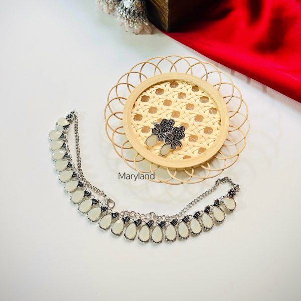 Drop Stone Necklace Set - Image 2