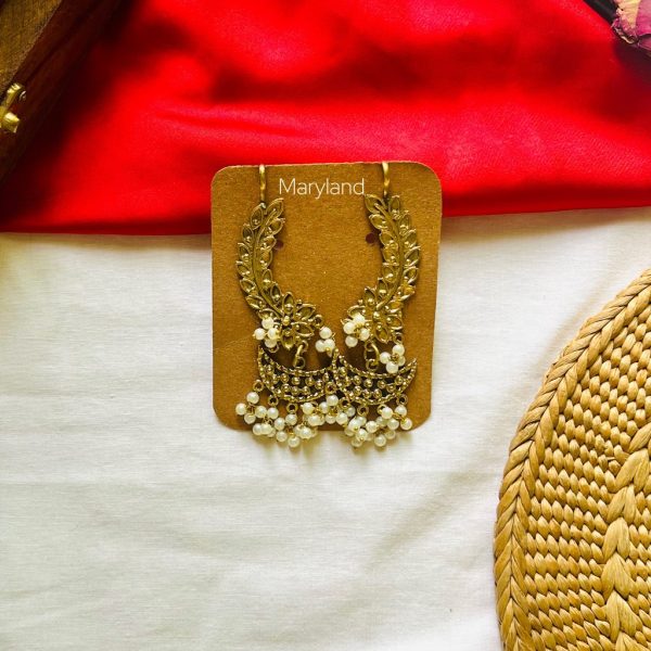 Chand cuff afghani earrings