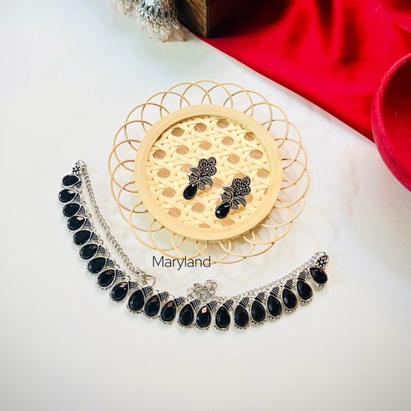 Drop Stone Necklace Set - Image 6