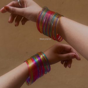 Glass rainbow bangles